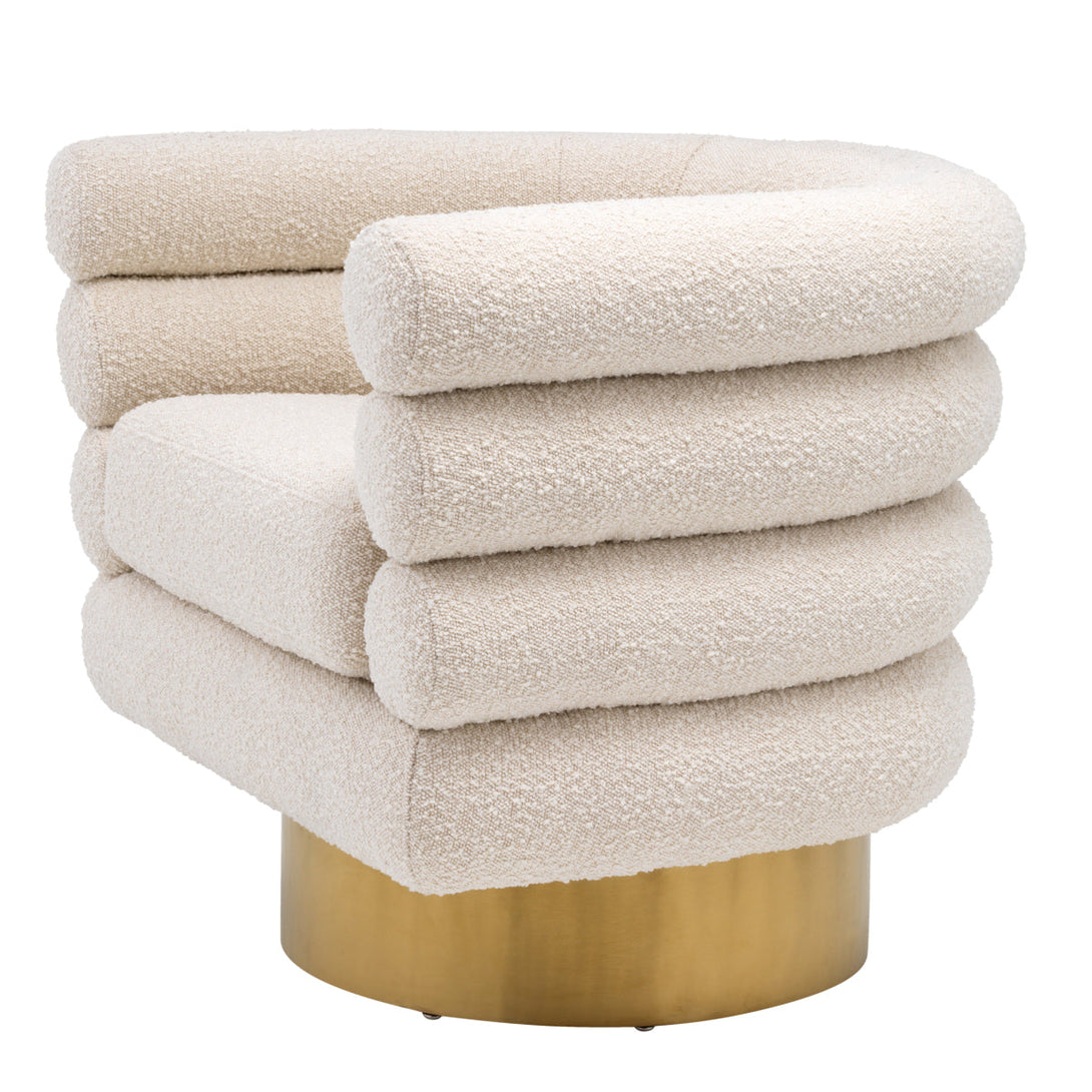 Swivel Chair Maguire Boucl&Eacute; Cream Furniture Eichholtz