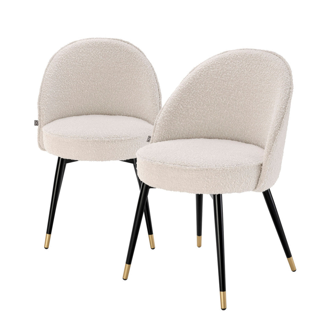 Dining Chair Cooper Set Of 2 Boucl&Eacute; Cream Furniture Eichholtz