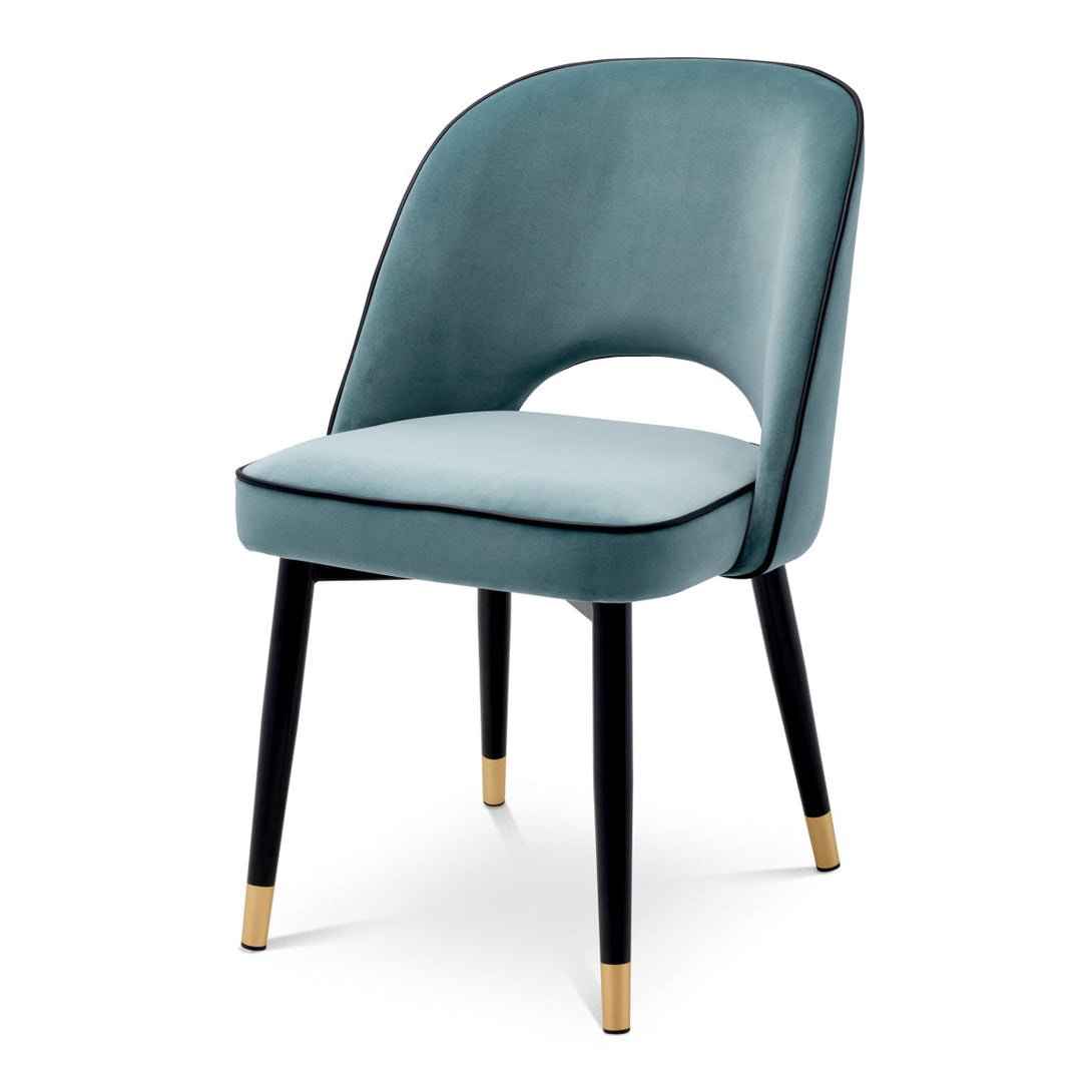 Dining Chair Cliff Savona Blue Velvet Furniture Eichholtz