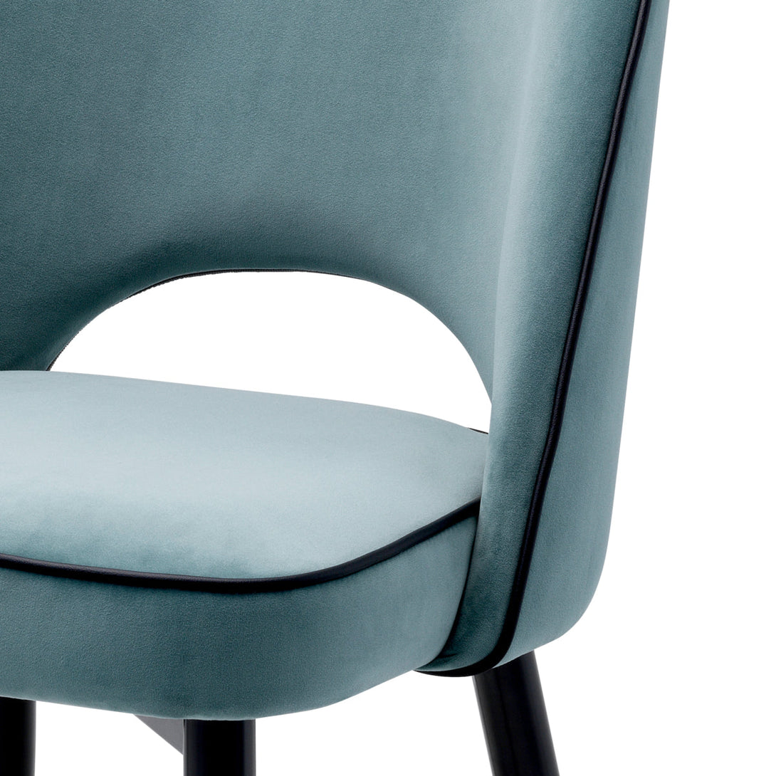 Dining Chair Cliff Savona Blue Velvet Furniture Eichholtz
