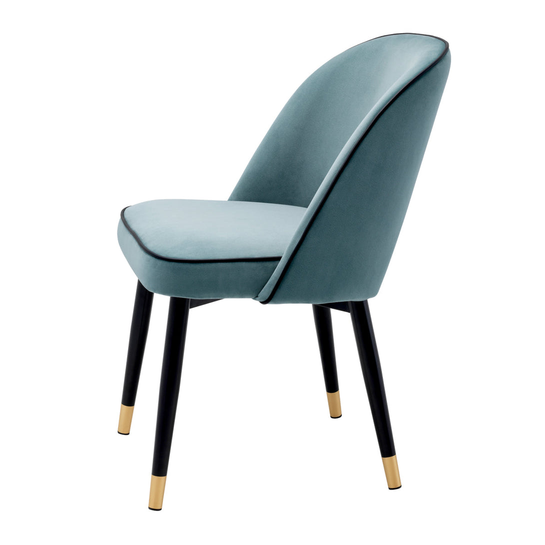 Dining Chair Cliff Savona Blue Velvet Furniture Eichholtz