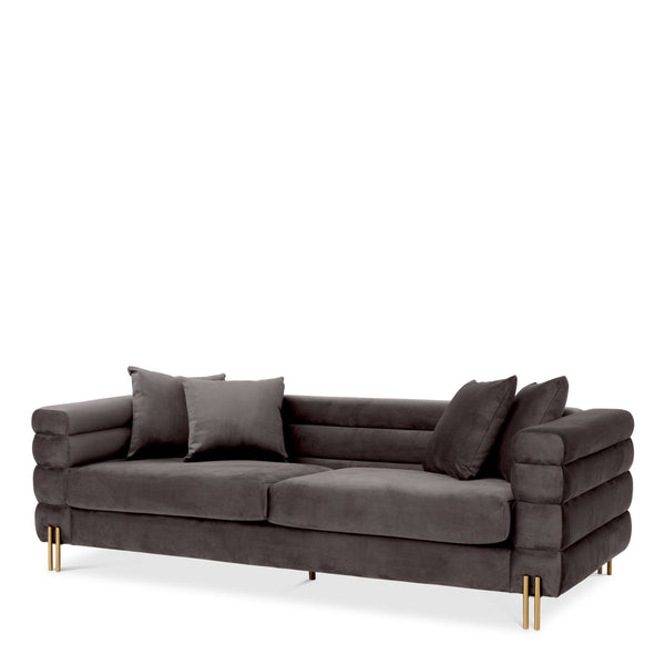 Sofa York Savona Grey Velvet Furniture Eichholtz