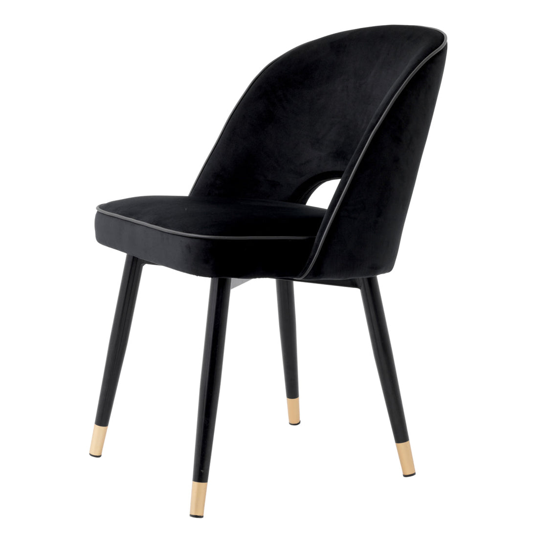 Dining Chair Cliff Set Of 2 Roche Black Velvet Furniture Eichholtz