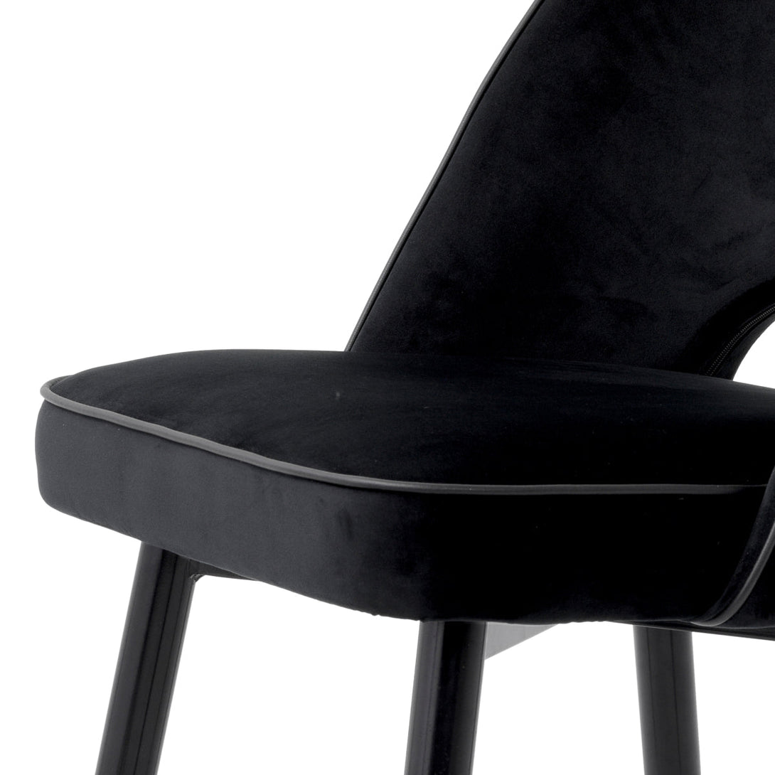 Dining Chair Cliff Set Of 2 Roche Black Velvet Furniture Eichholtz