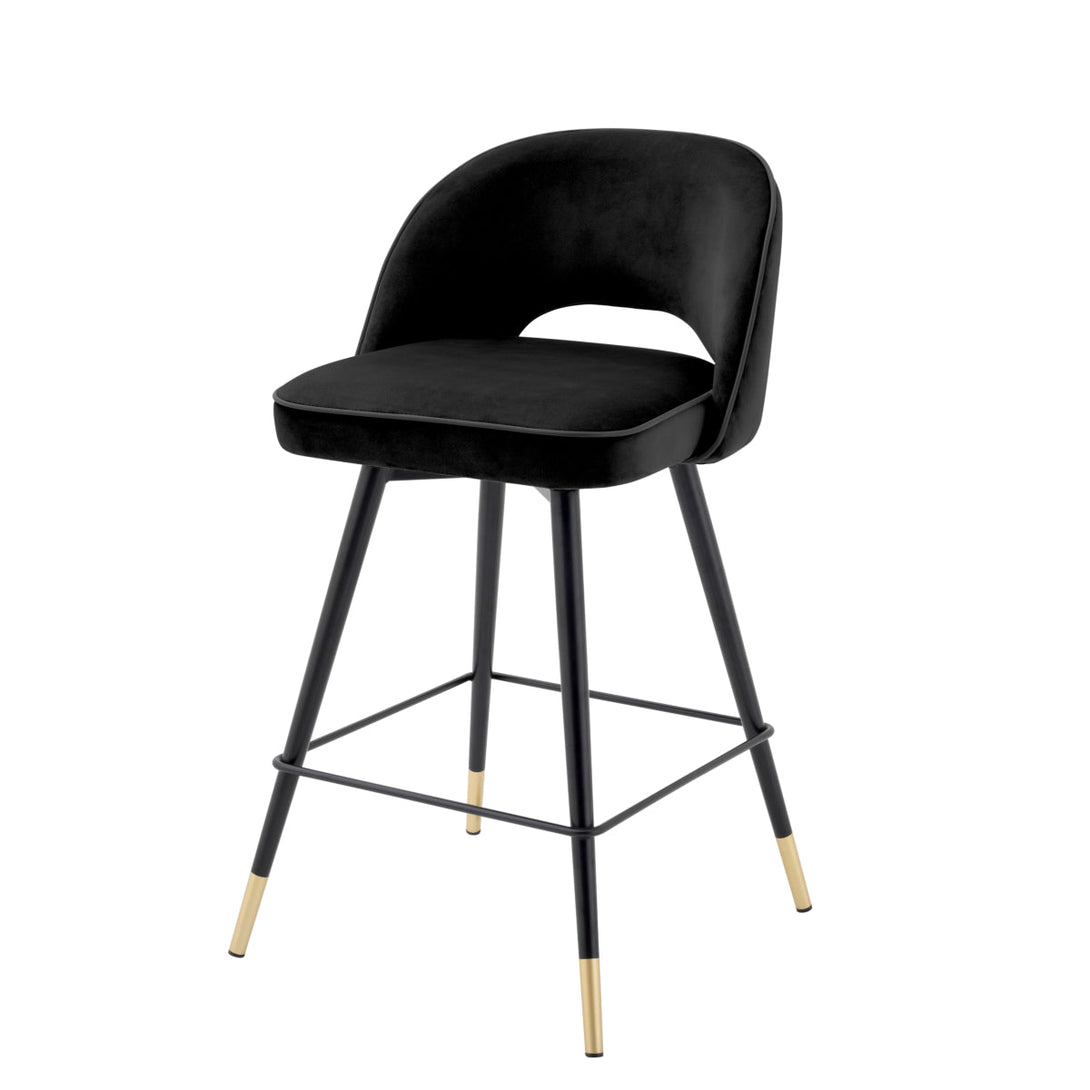 Counter Stool Cliff Roche Black Velvet Furniture Eichholtz
