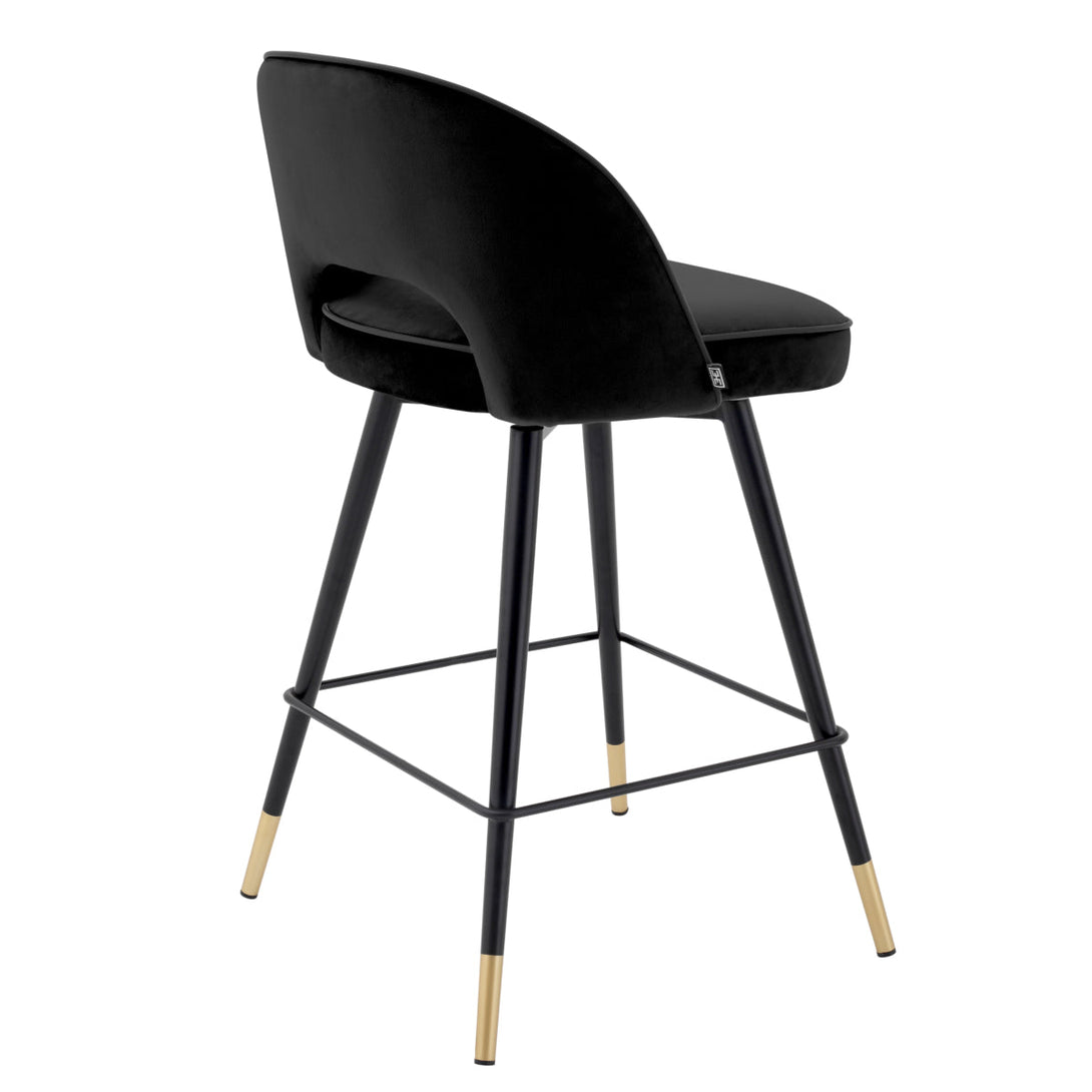 Counter Stool Cliff Roche Black Velvet Furniture Eichholtz