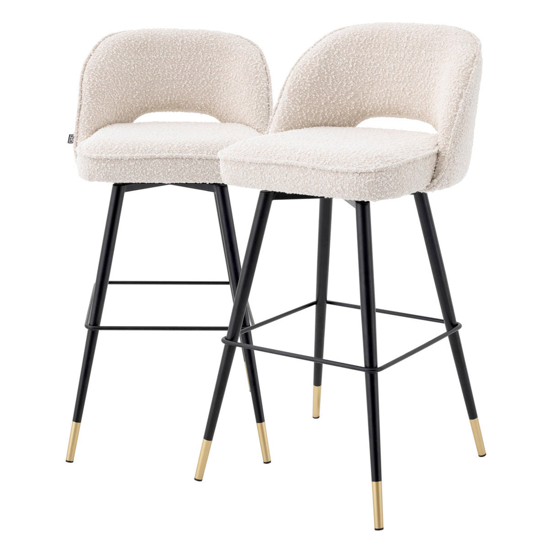 Bar Stool Cliff Boucl&Eacute; Cream Furniture Eichholtz