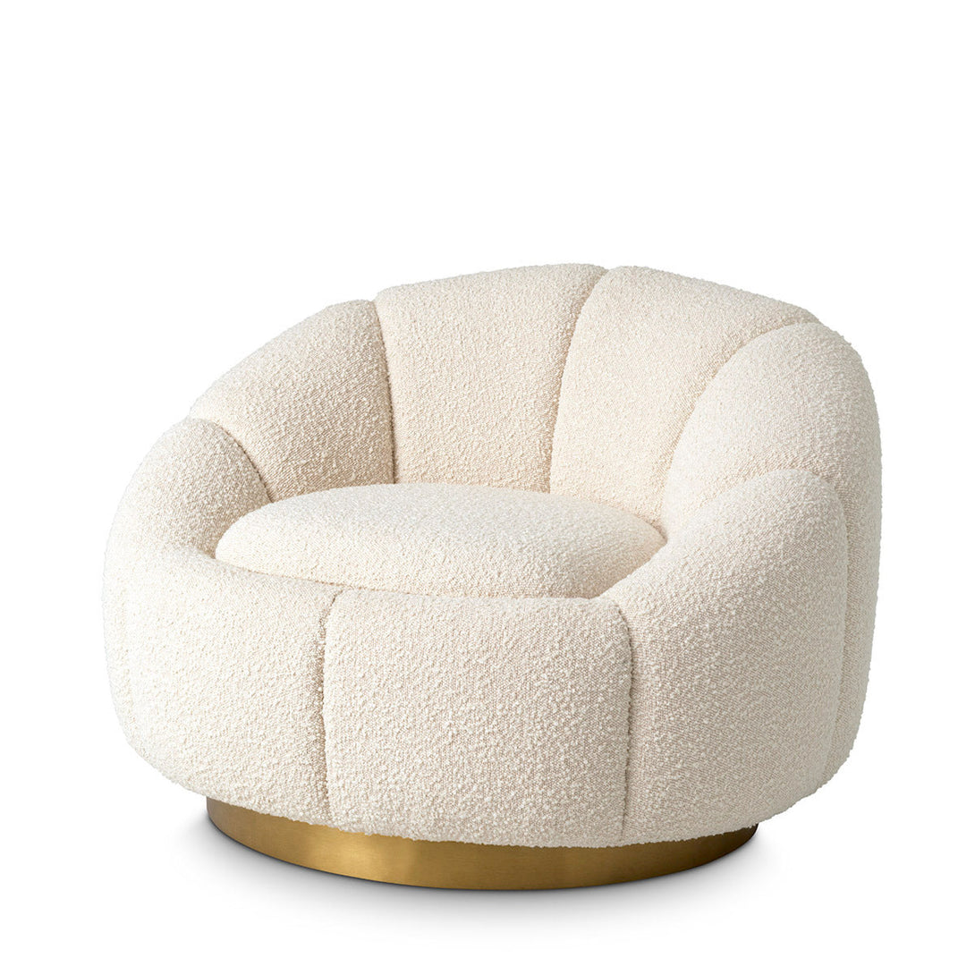 Swivel Chair Inger Boucl&Eacute; Cream Furniture Eichholtz