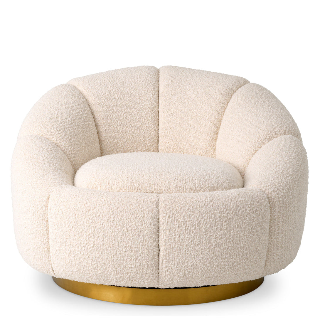 Swivel Chair Inger Boucl&Eacute; Cream Furniture Eichholtz