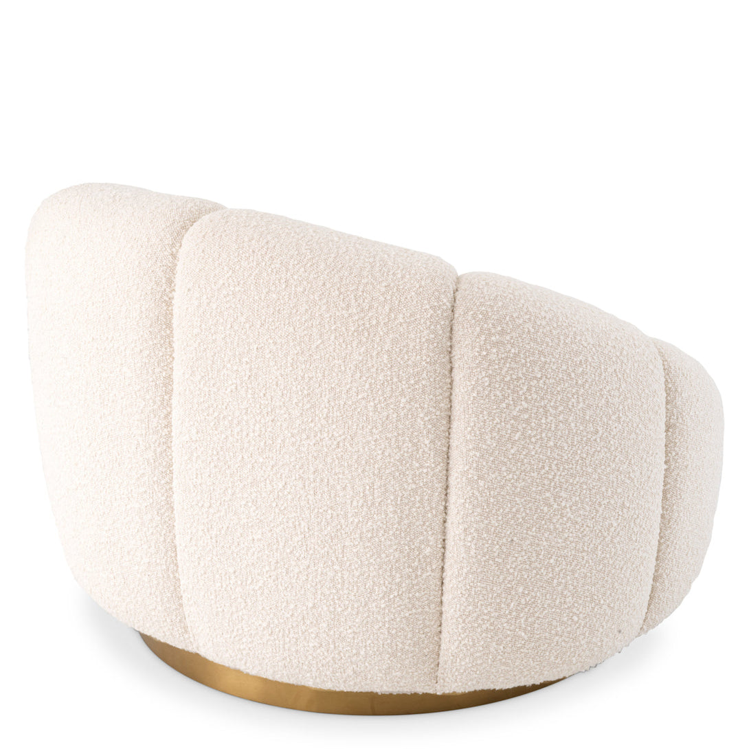 Swivel Chair Inger Boucl&Eacute; Cream Furniture Eichholtz