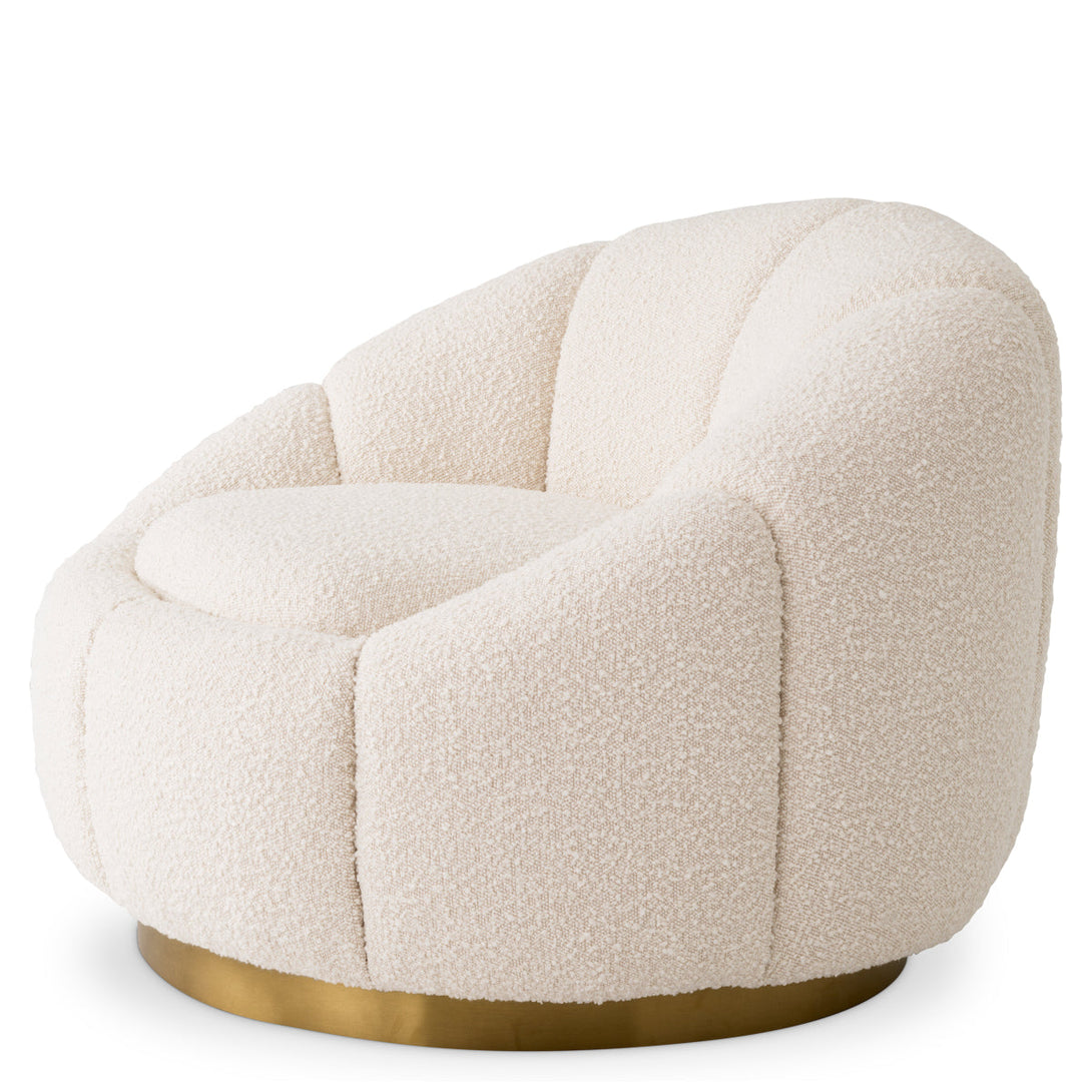 Swivel Chair Inger Boucl&Eacute; Cream Furniture Eichholtz
