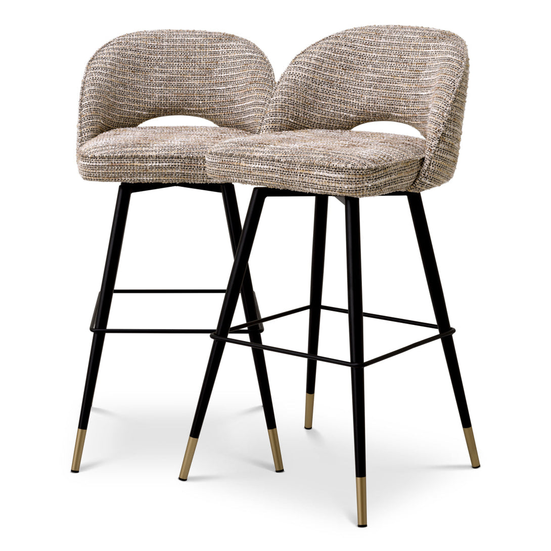 Bar Stool Cliff Set Of 2 Mademoiselle Beige Furniture Eichholtz