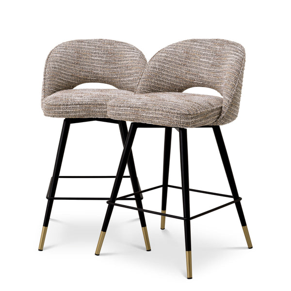 Counter Stool Cliff Set Of 2 Mademoiselle Beige Furniture Eichholtz