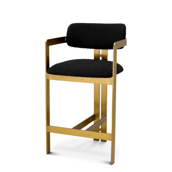 Counter Stool Donato Boucl&Eacute; Black Furniture Eichholtz