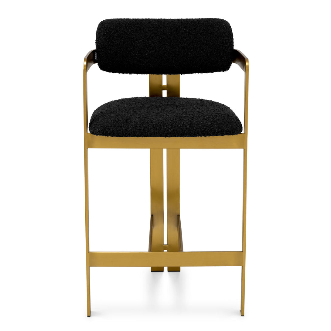 Counter Stool Donato Boucl&Eacute; Black Furniture Eichholtz