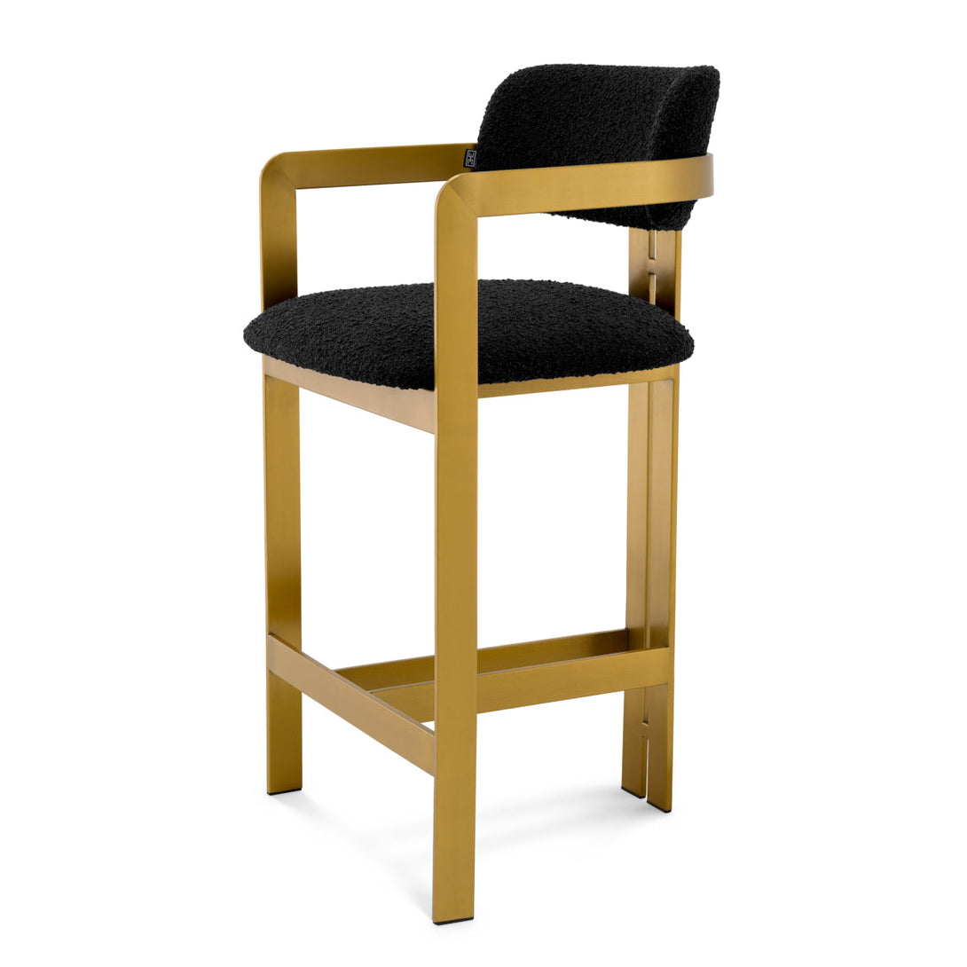 Counter Stool Donato Boucl&Eacute; Black Furniture Eichholtz