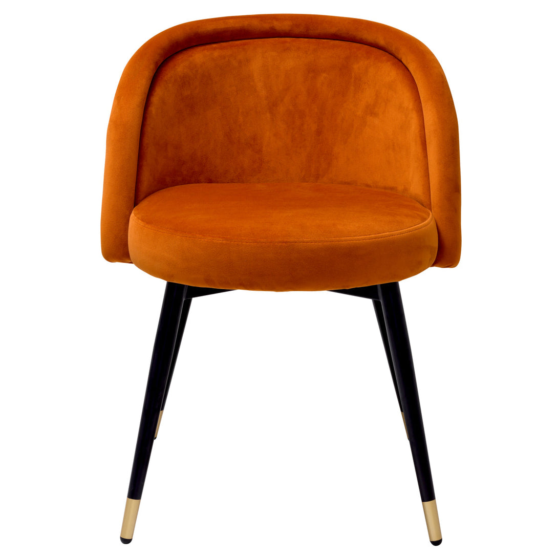 Dining Chair Chloé Set Of 2 Savona Orange Velvet Furniture Eichholtz