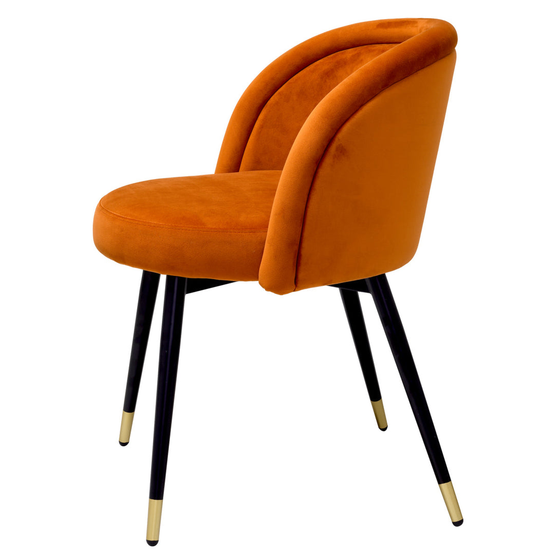 Dining Chair Chloé Set Of 2 Savona Orange Velvet Furniture Eichholtz