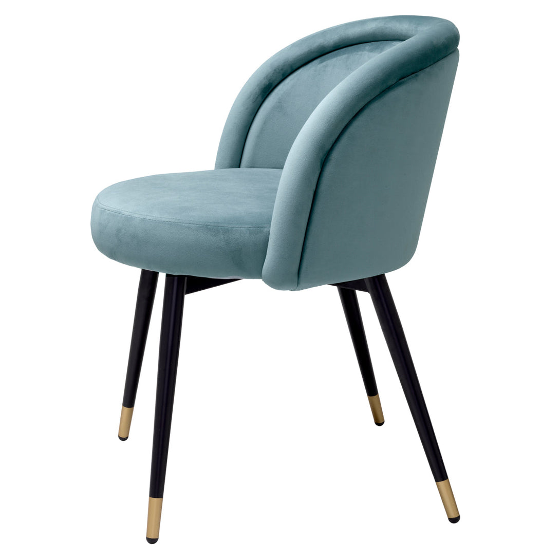 Dining Chair Chloé Set Of 2 Savona Blue Velvet Furniture Eichholtz