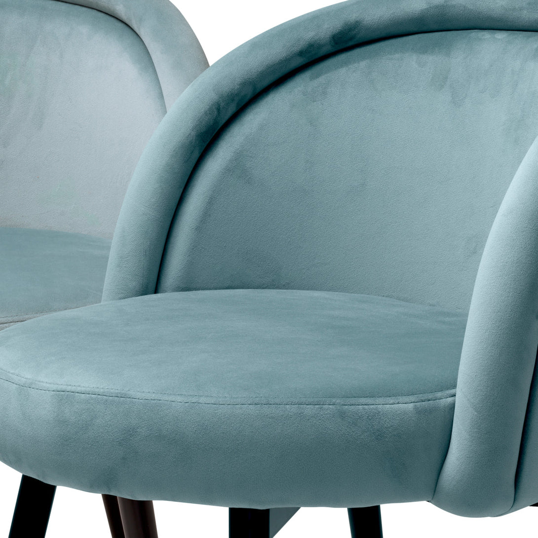 Dining Chair Chloé Set Of 2 Savona Blue Velvet Furniture Eichholtz