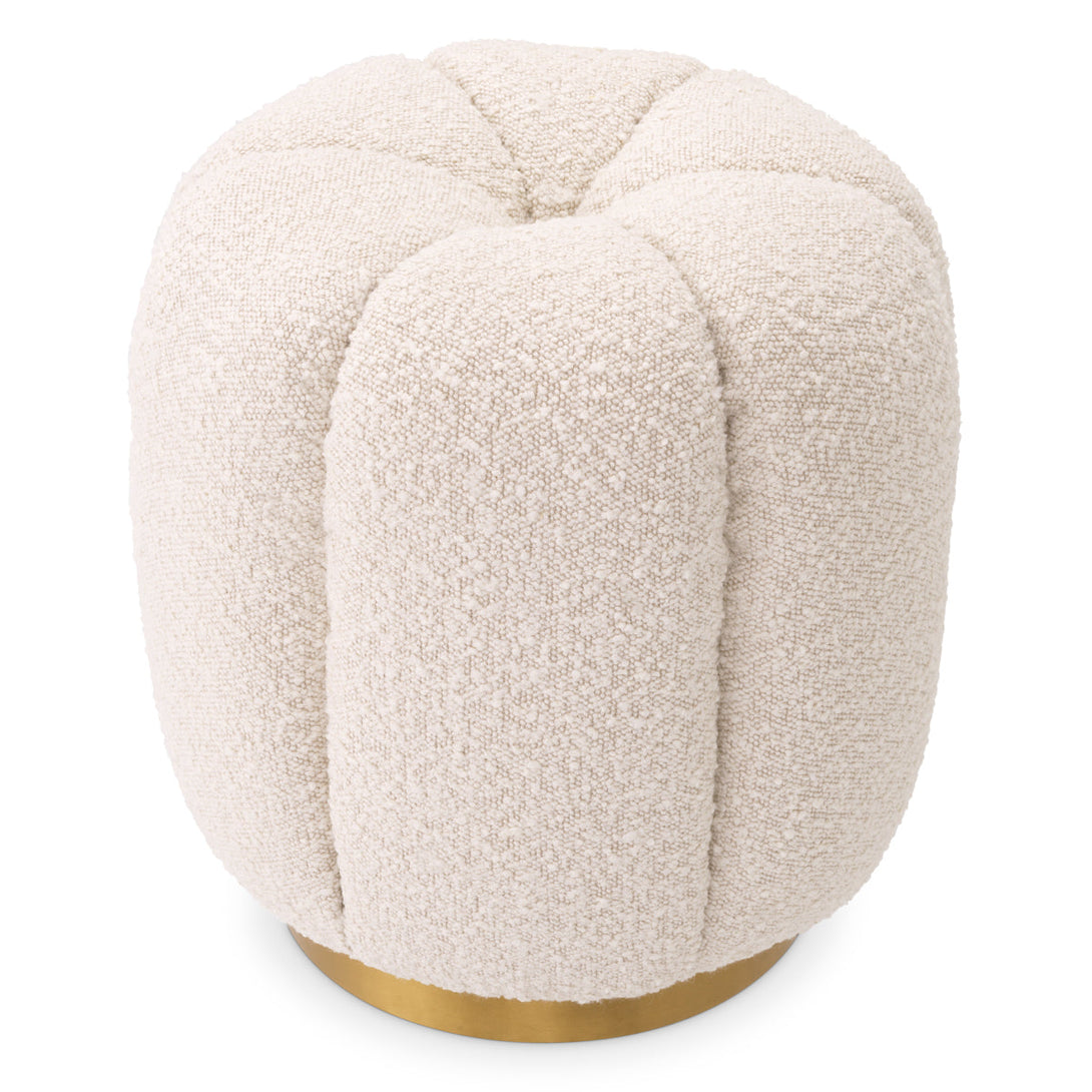 Stool Orchanic Boucl&Eacute; Cream Furniture Eichholtz