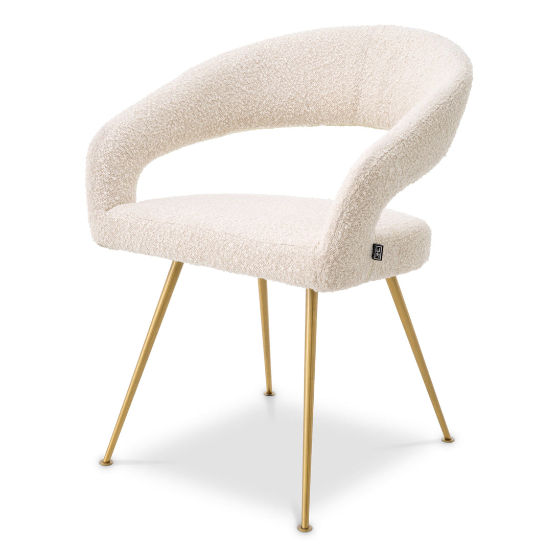 Dining Chair Bravo Boucl&Eacute; Cream Furniture Eichholtz