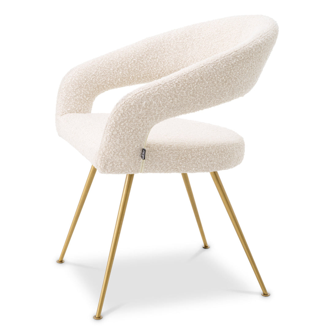 Dining Chair Bravo Boucl&Eacute; Cream Furniture Eichholtz