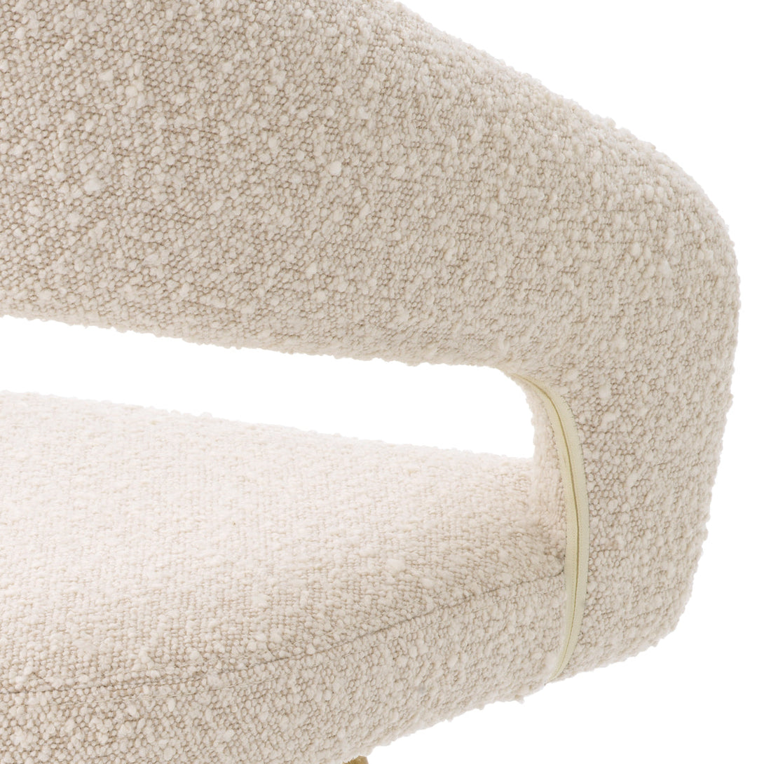 Dining Chair Bravo Boucl&Eacute; Cream Furniture Eichholtz