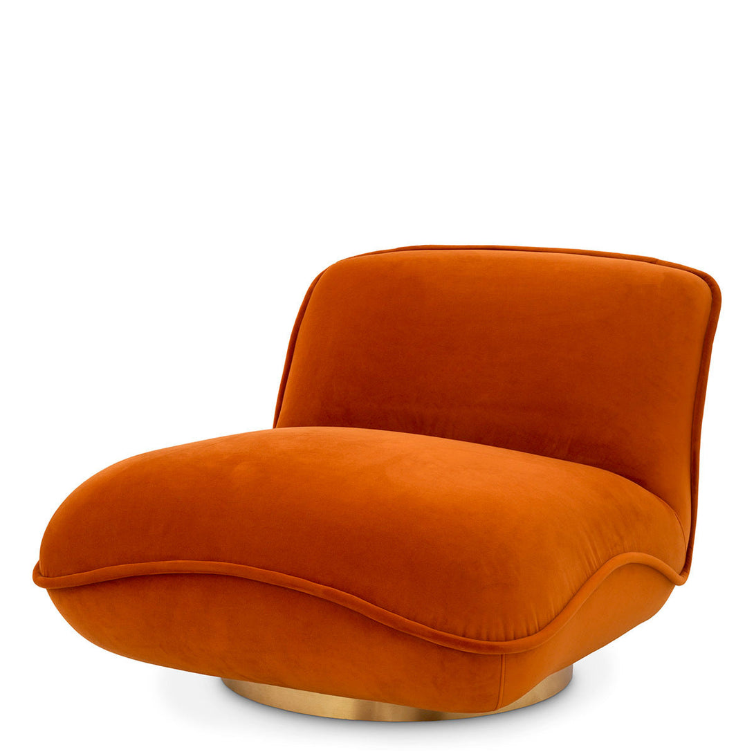 Swivel Chair Relax Savona Orange Velvet Furniture Eichholtz