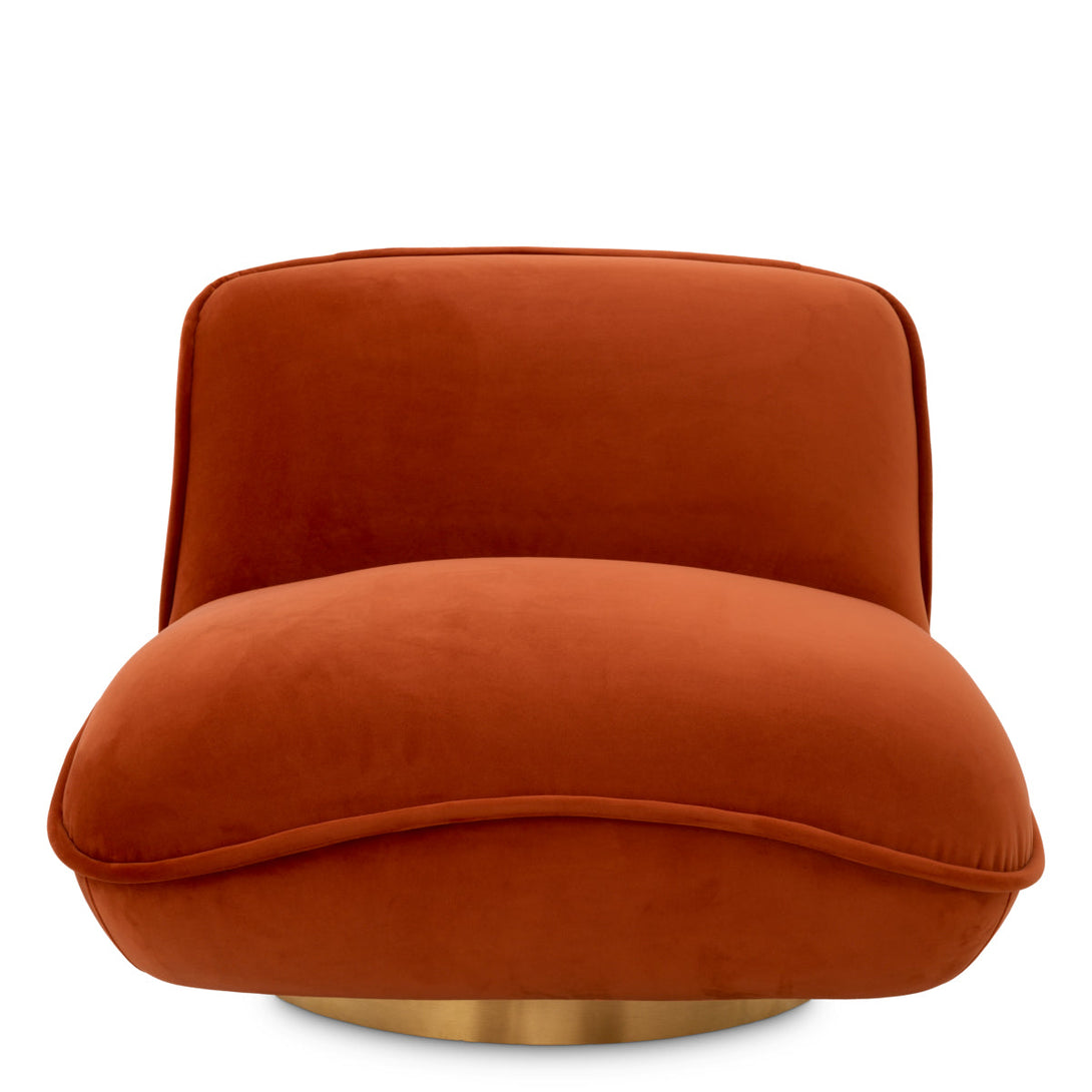 Swivel Chair Relax Savona Orange Velvet Furniture Eichholtz