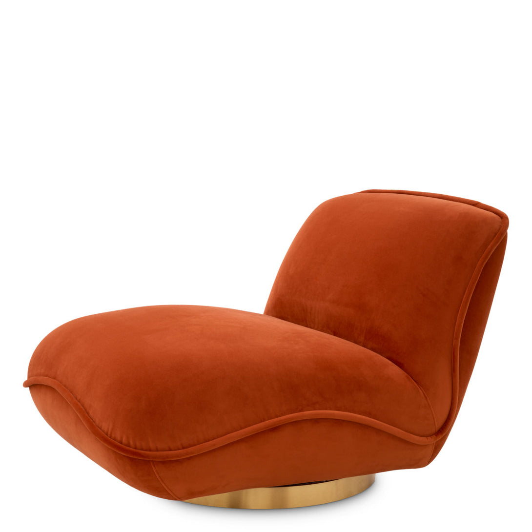 Swivel Chair Relax Savona Orange Velvet Furniture Eichholtz