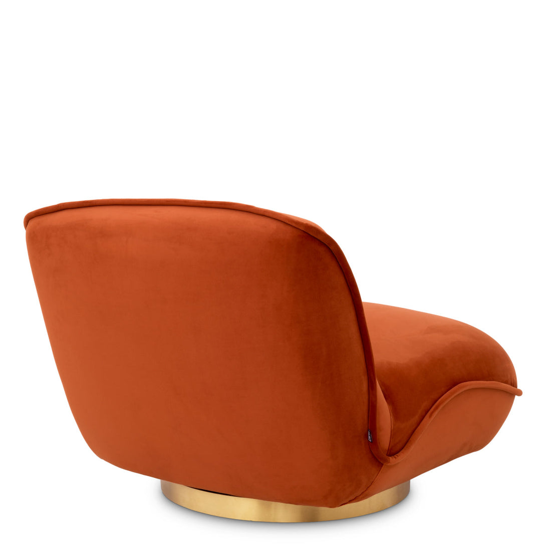 Swivel Chair Relax Savona Orange Velvet Furniture Eichholtz