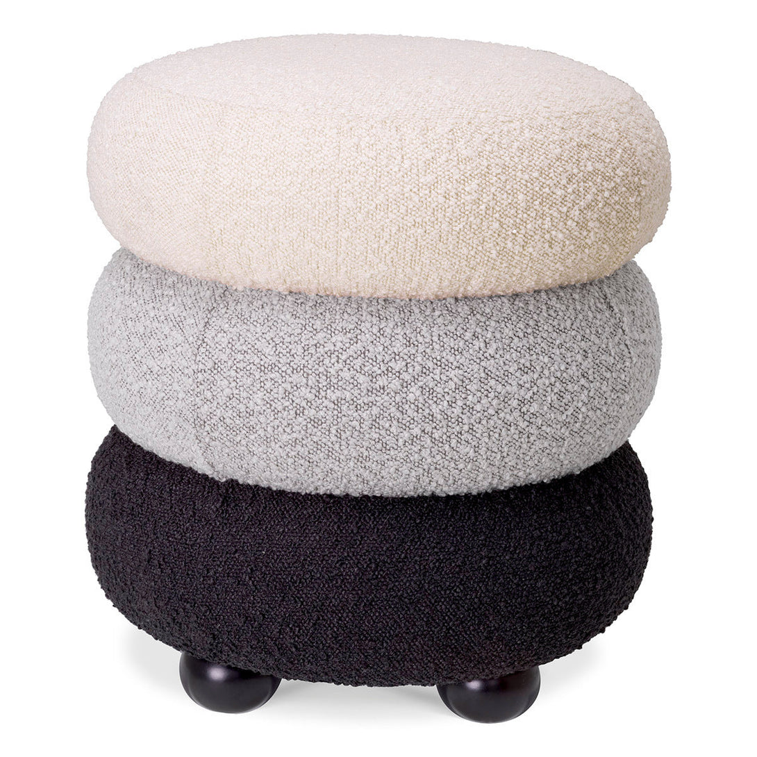 Stool Tulum Boucl&Eacute; Cream Furniture Eichholtz