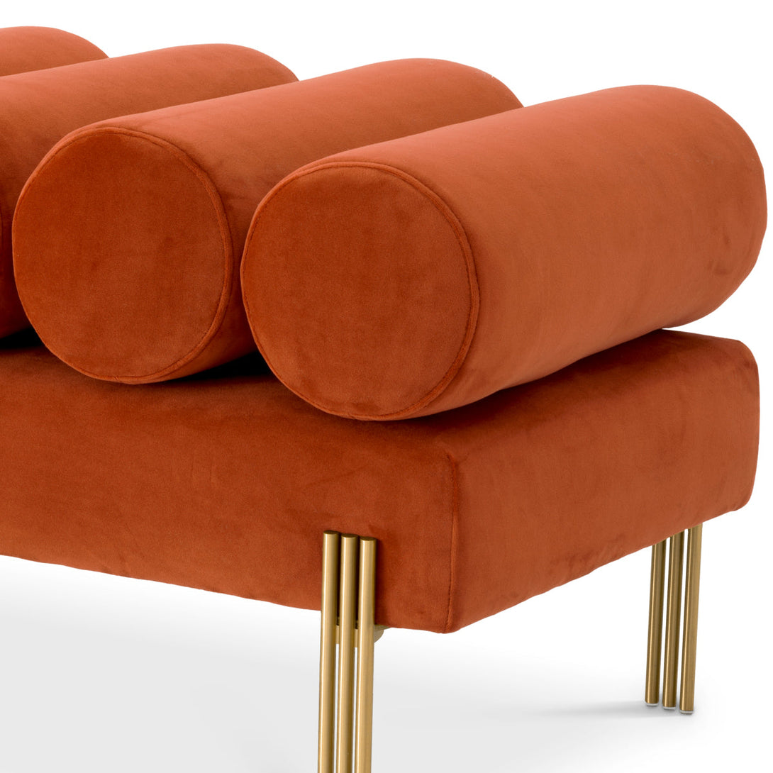 Bench Oxley Savona Orange Velvet Furniture Eichholtz