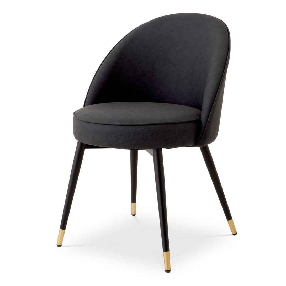 Dining Chair Cooper Set Of 2 Grey Faux Leather Furniture Eichholtz