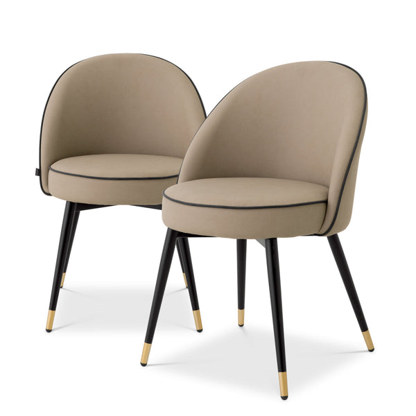 Dining Chair Cooper Set Of 2 Beige Faux Leather Furniture Eichholtz