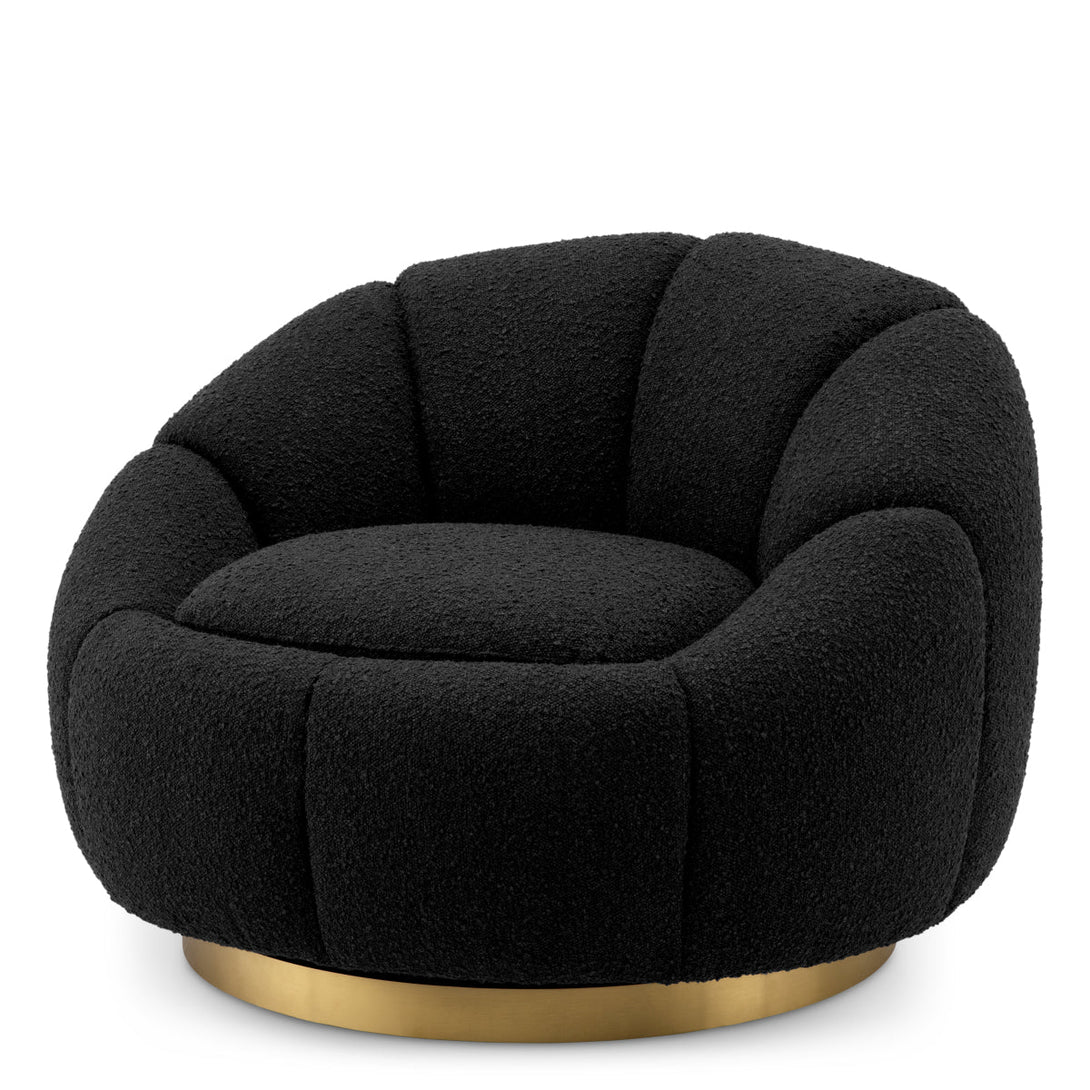 Swivel Chair Inger Boucl&Eacute; Black Furniture Eichholtz