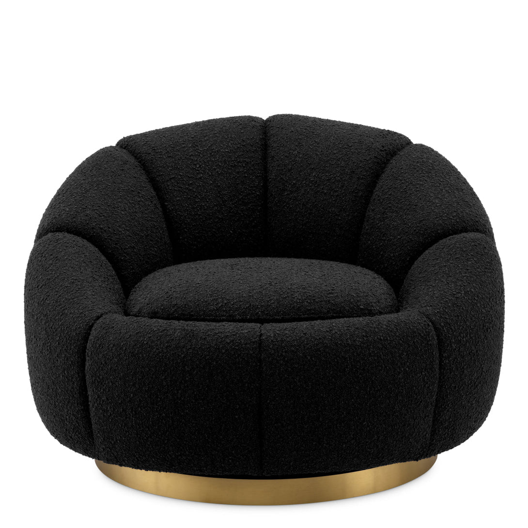 Swivel Chair Inger Boucl&Eacute; Black Furniture Eichholtz