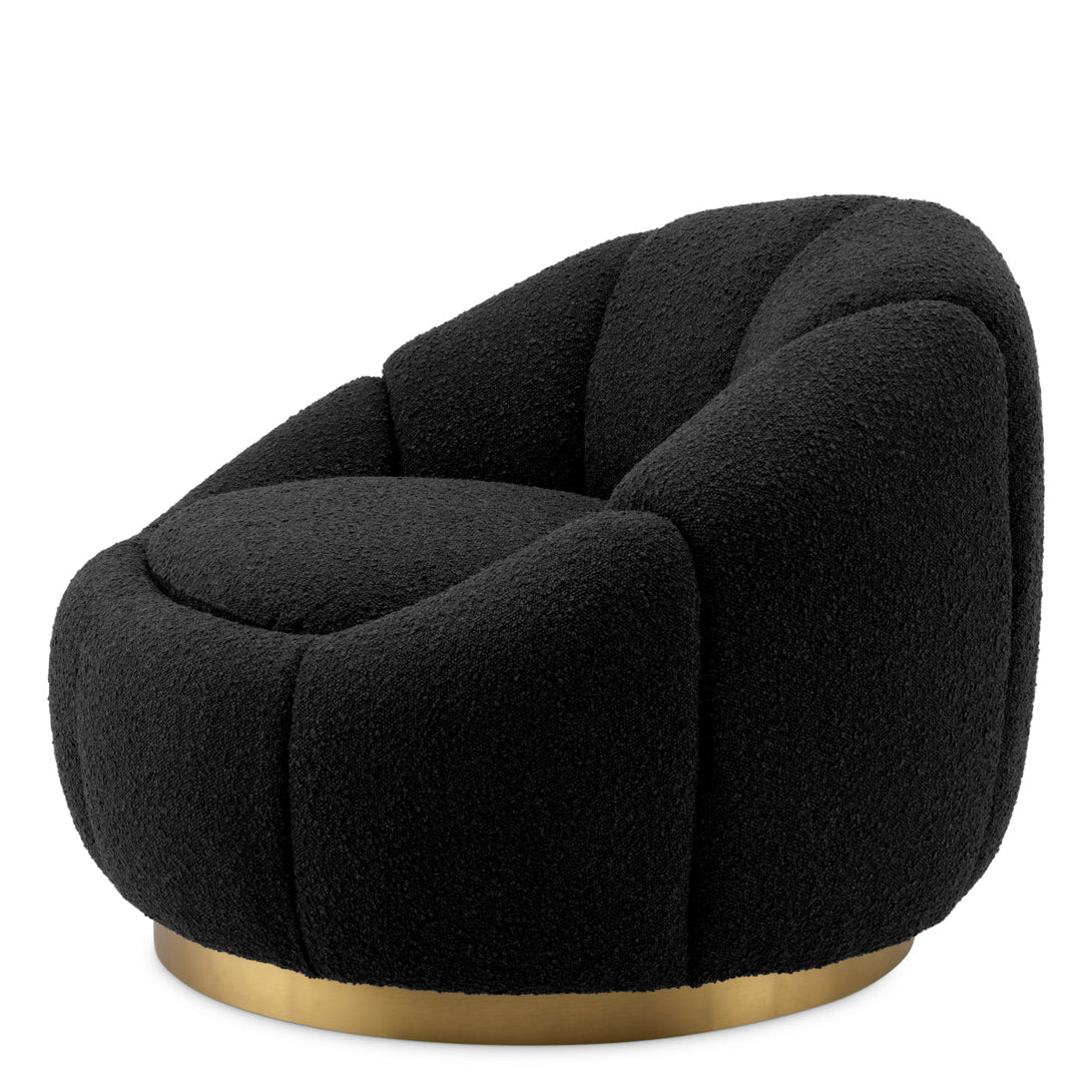 Swivel Chair Inger Boucl&Eacute; Black Furniture Eichholtz