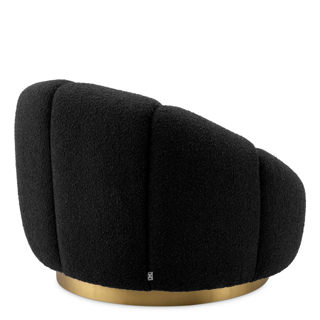 Swivel Chair Inger Boucl&Eacute; Black Furniture Eichholtz