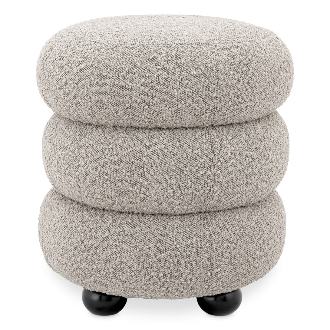 Stool Tulum Boucl&Eacute; Grey Furniture Eichholtz