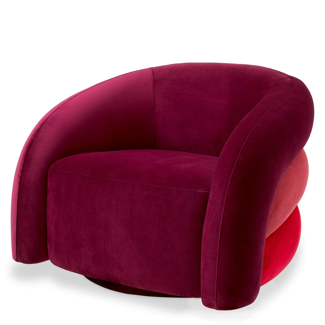 Swivel Chair Novelle Savona Bordeaux Red Velvet Furniture Eichholtz