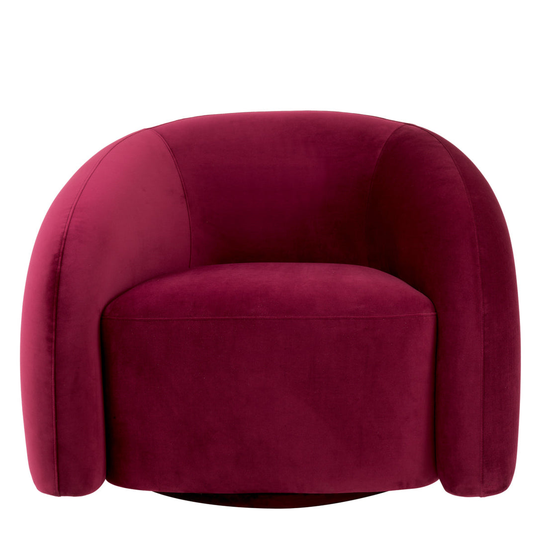 Swivel Chair Novelle Savona Bordeaux Red Velvet Furniture Eichholtz
