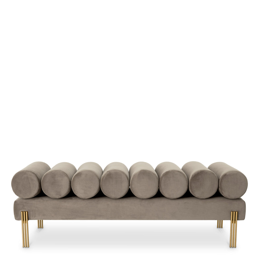 Bench Oxley Savona Light Grey Velvet Furniture Eichholtz