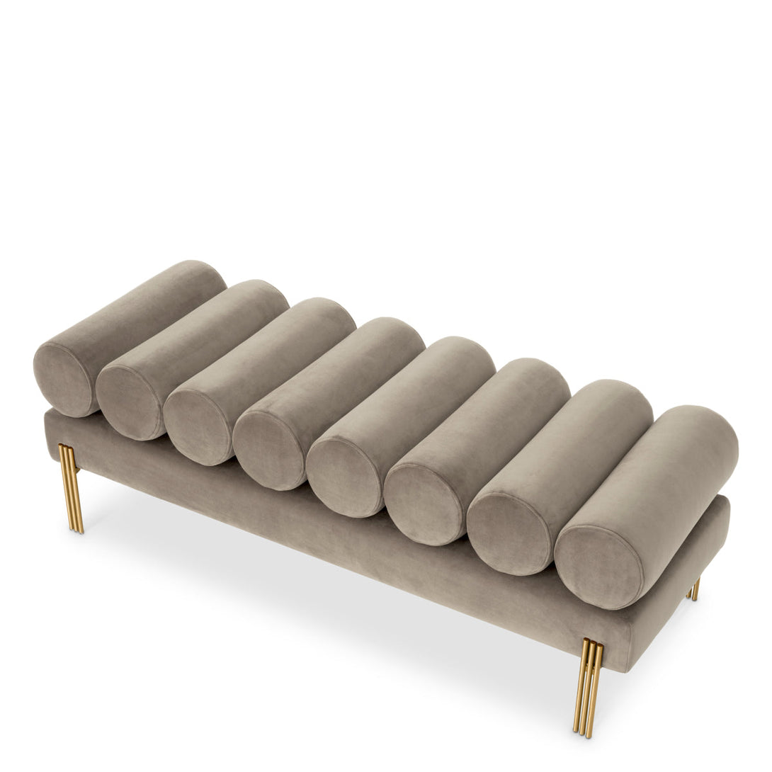 Bench Oxley Savona Light Grey Velvet Furniture Eichholtz