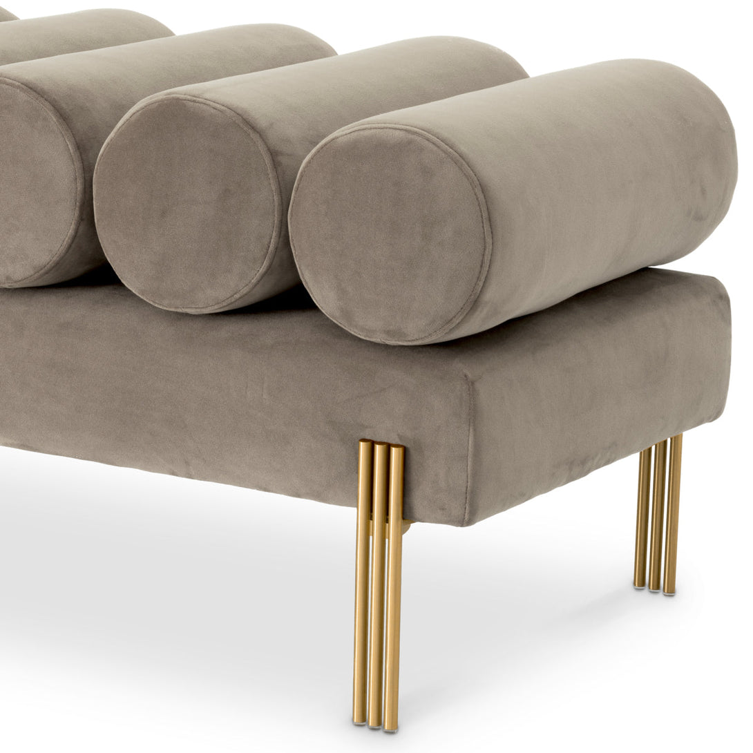 Bench Oxley Savona Light Grey Velvet Furniture Eichholtz