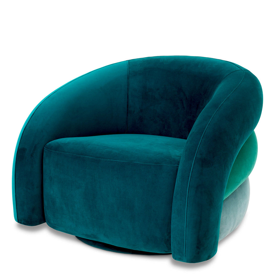 Swivel Chair Novelle Savona Sea Green Velvet Furniture Eichholtz