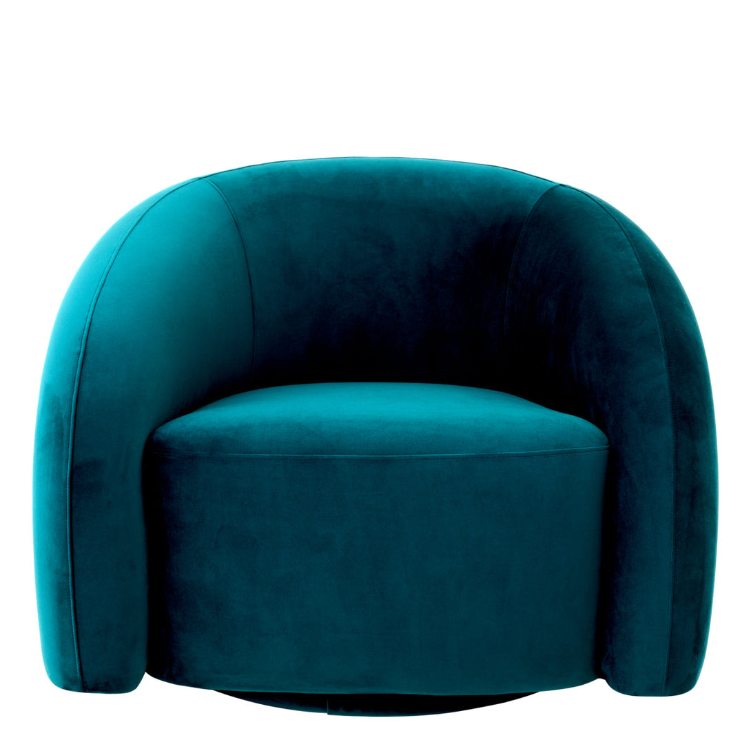 Swivel Chair Novelle Savona Sea Green Velvet Furniture Eichholtz
