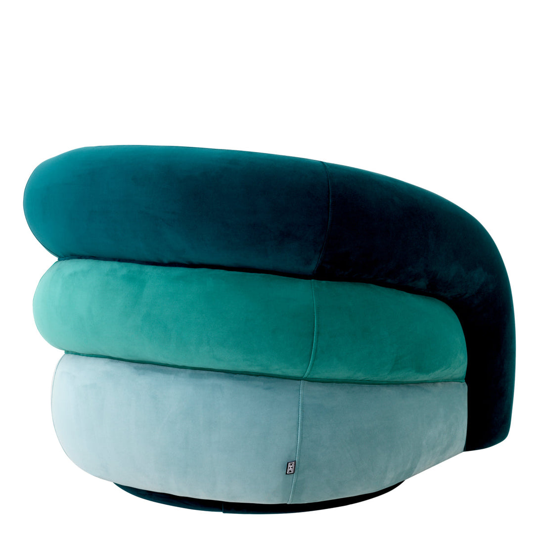 Swivel Chair Novelle Savona Sea Green Velvet Furniture Eichholtz
