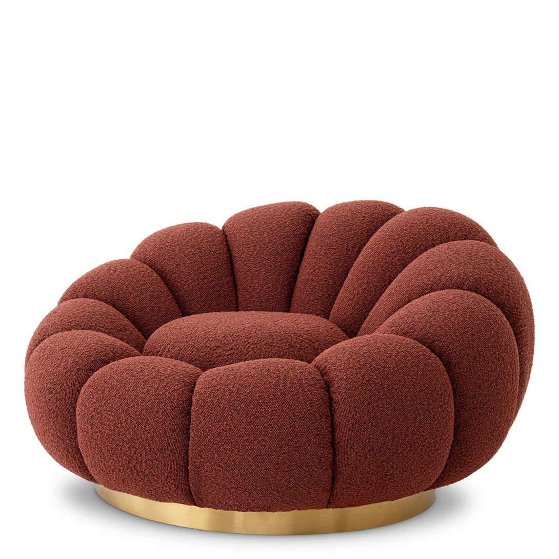 Swivel Chair Mello Boucl&Eacute; Rouge Furniture Eichholtz